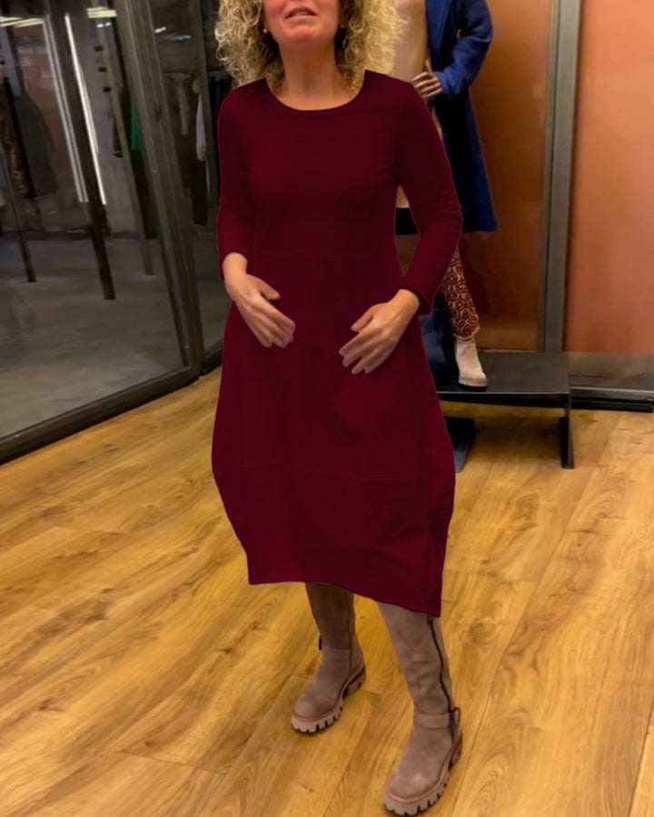 Clara - Autumn Midi Dress with Pockets