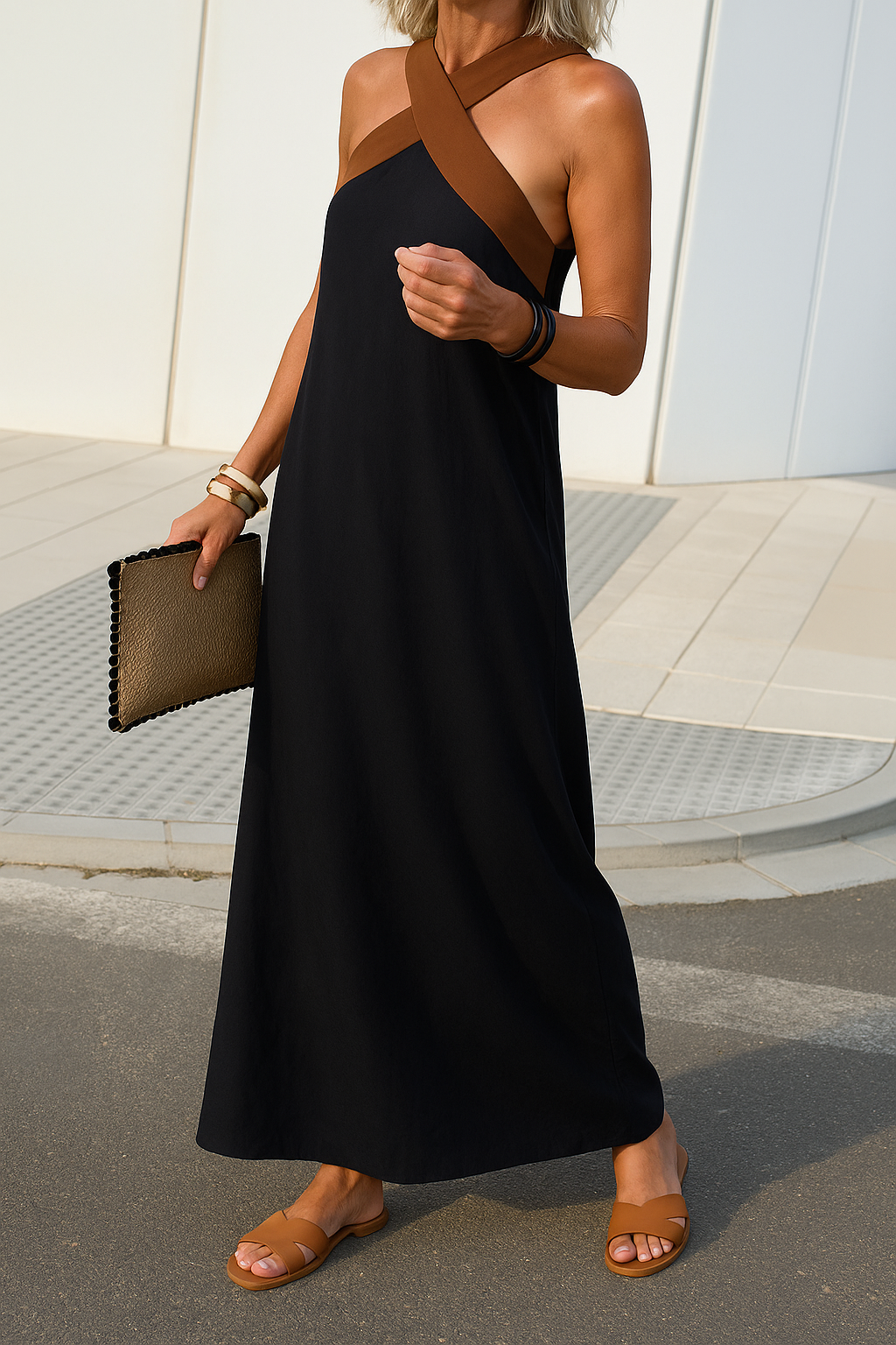 Thea - Elegant Dress with Wrap Neckline