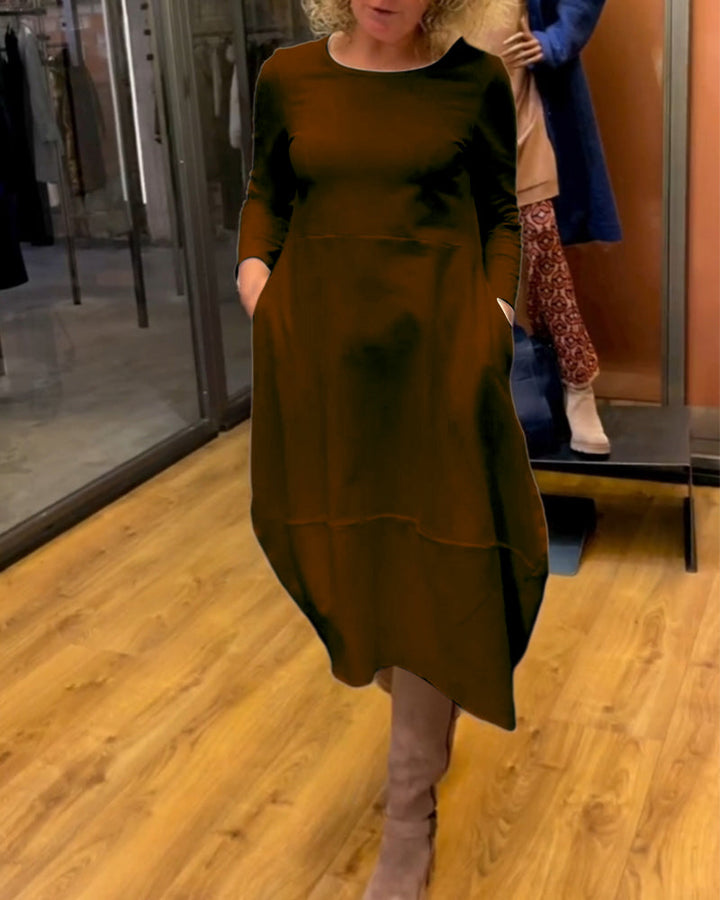 Clara - Autumn Midi Dress with Pockets