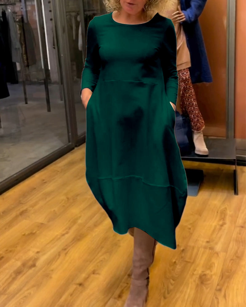Clara - Autumn Midi Dress with Pockets