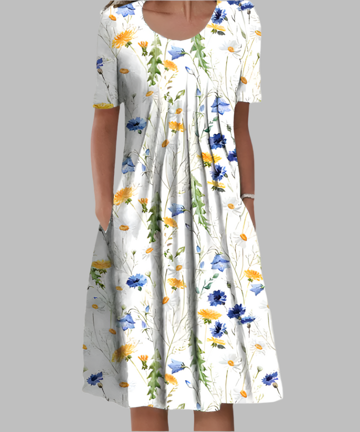 Rachel - Elegant Floral Print Dress