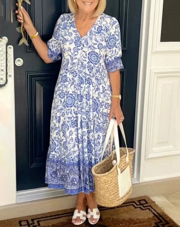 Cassie – Bohemian V-Neck Dress