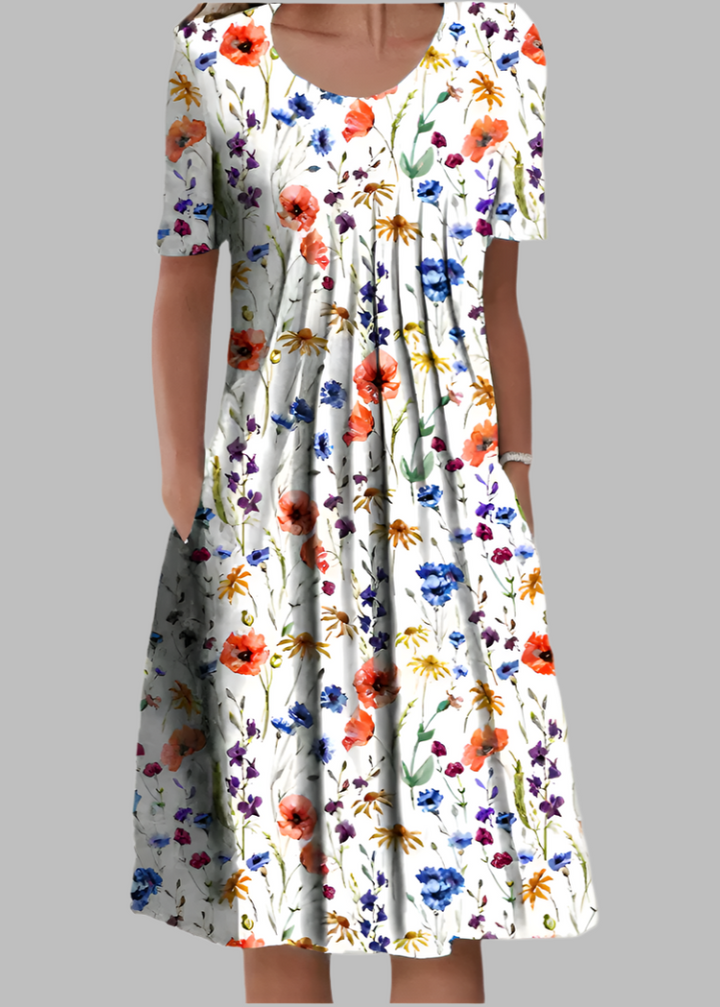 Rachel - Elegant Floral Print Dress