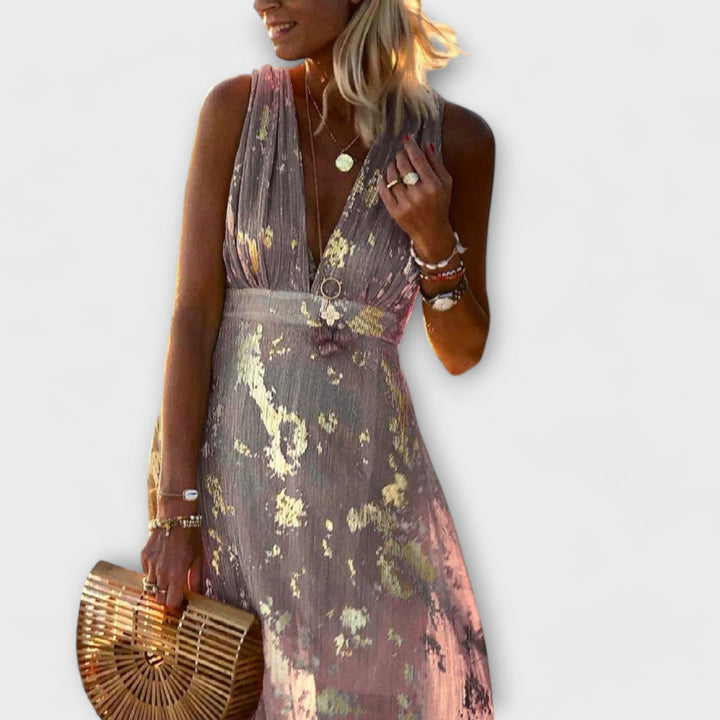 Tatiana - Flowy V-Neck Dress