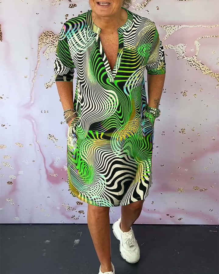 Farah - Colorful V-neck dress