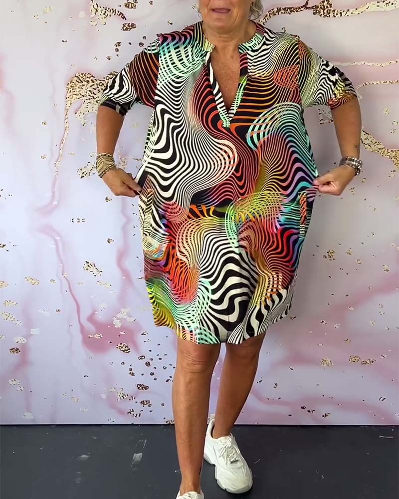 Farah - Colorful V-neck dress