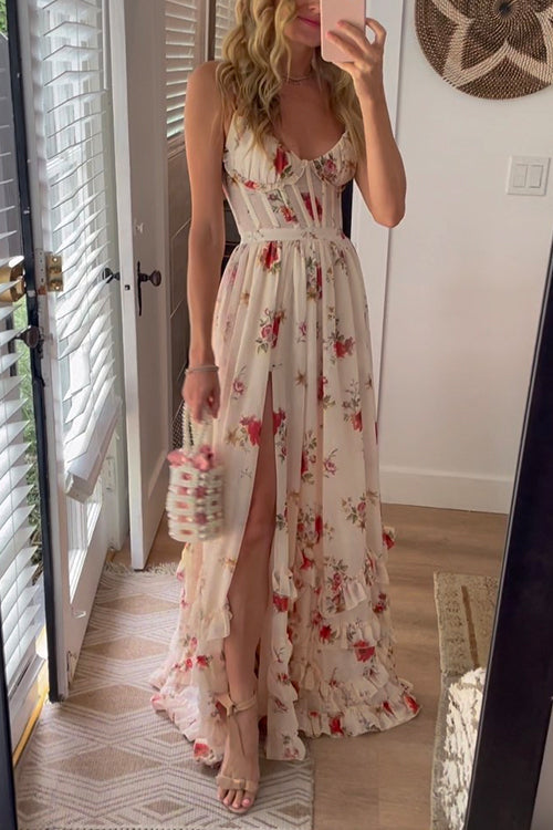 Yuna - Long Dress with Floral Print