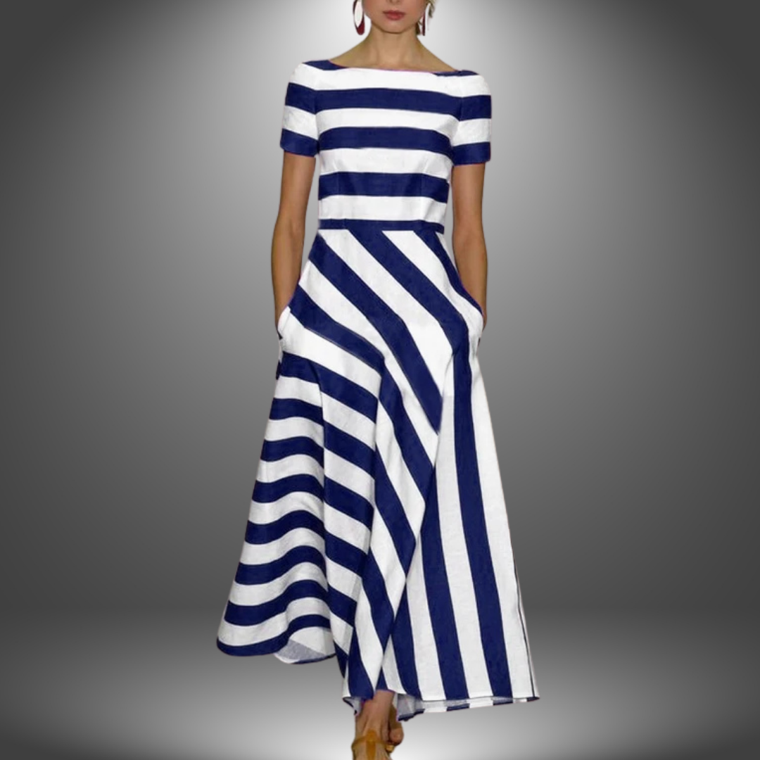 Natalia | Long handmade stripe robe