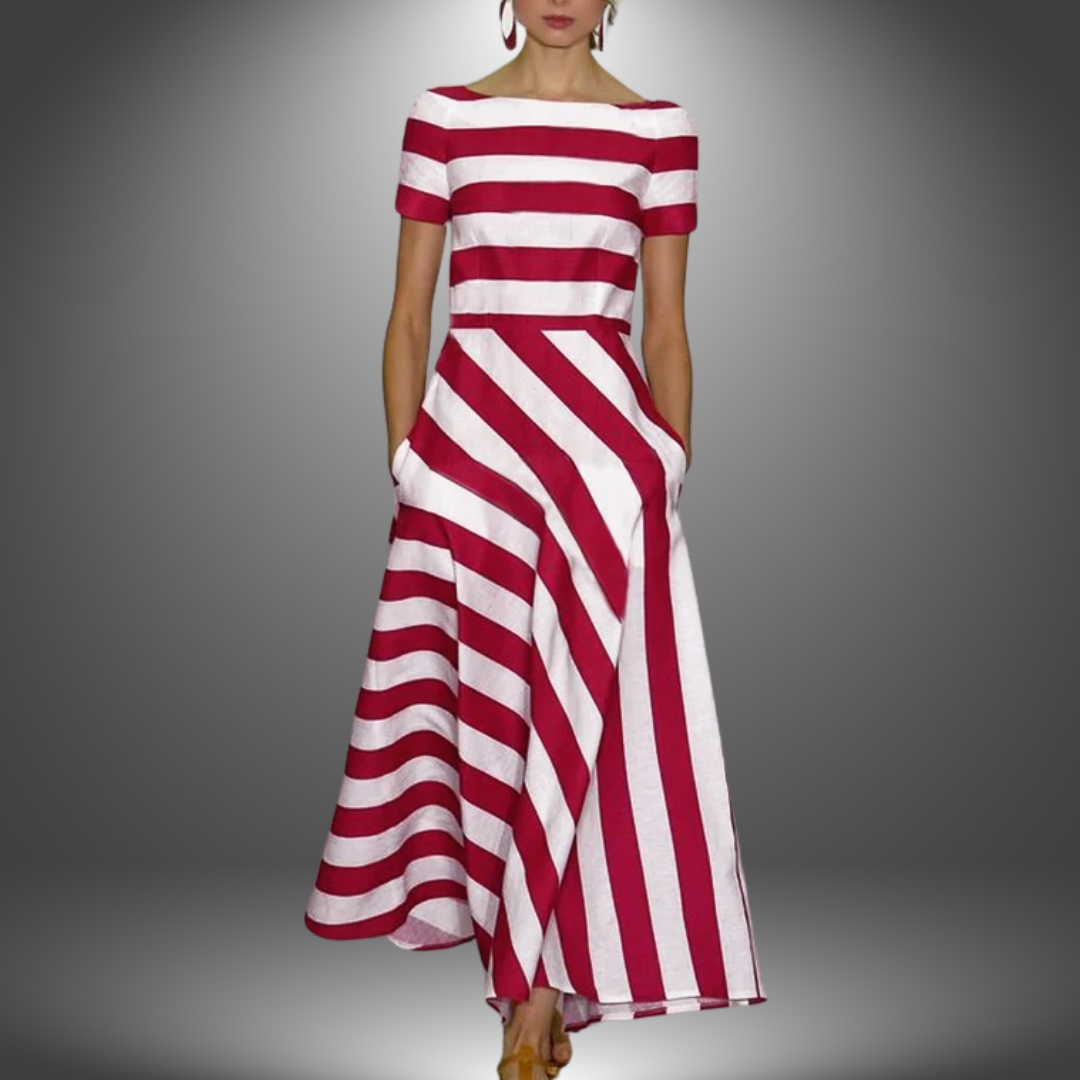 Natalia | Long handmade stripe robe