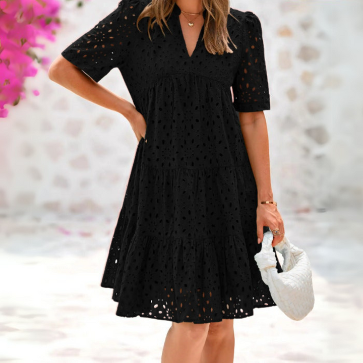 Mia - Elegant Lace Ruffle Dress