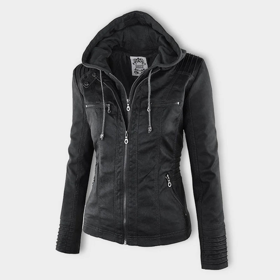 Bellini | Fashionable leather jacket with hood