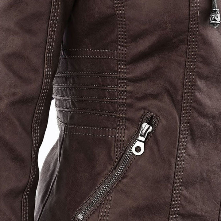 Bellini | Fashionable leather jacket with hood