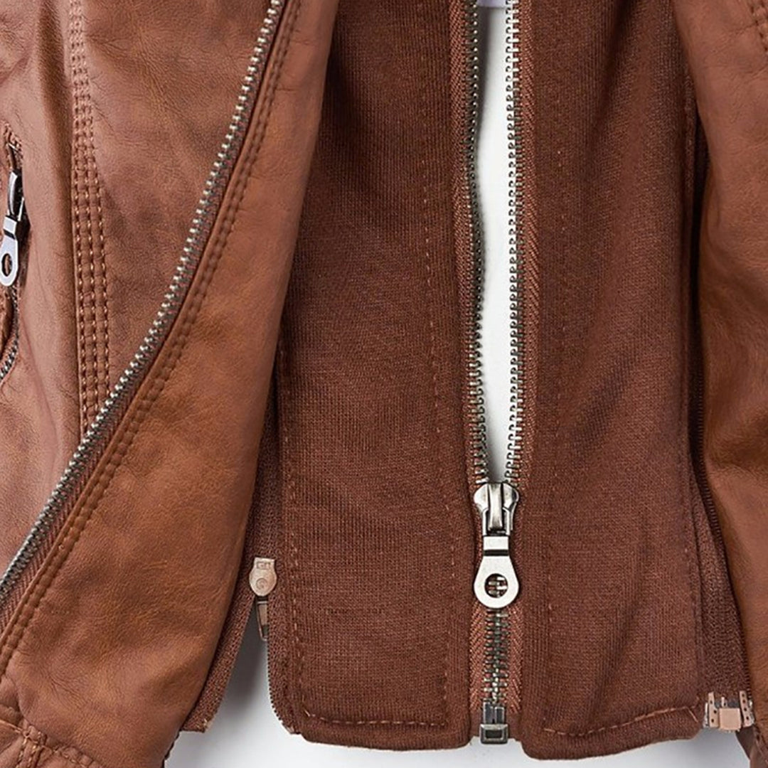 Bellini | Fashionable leather jacket with hood