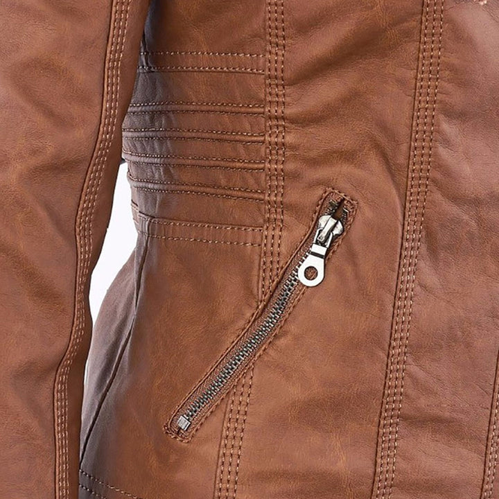 Bellini | Fashionable leather jacket with hood