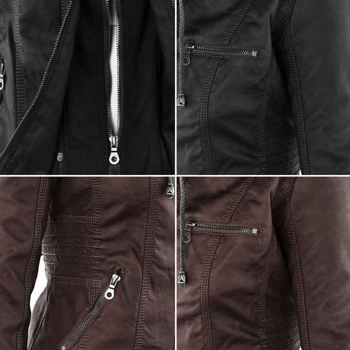 Bellini | Fashionable leather jacket with hood