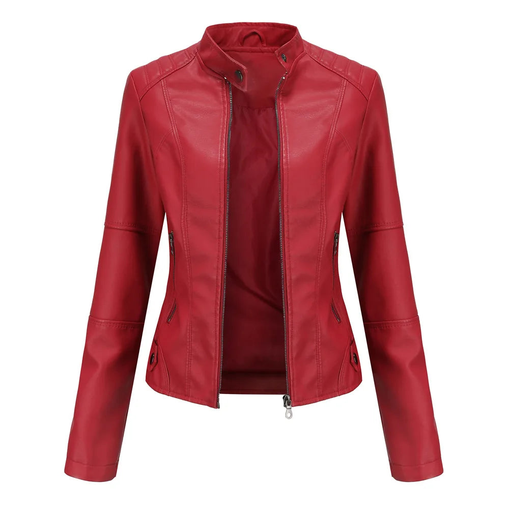 Bellini | Plain minimalist leather jacket