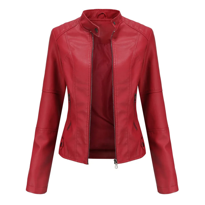 Bellini | Plain minimalist leather jacket