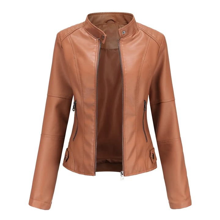 Bellini | Plain minimalist leather jacket