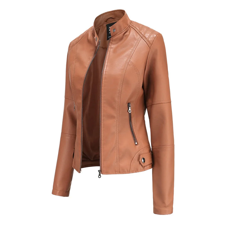 Bellini | Plain minimalist leather jacket