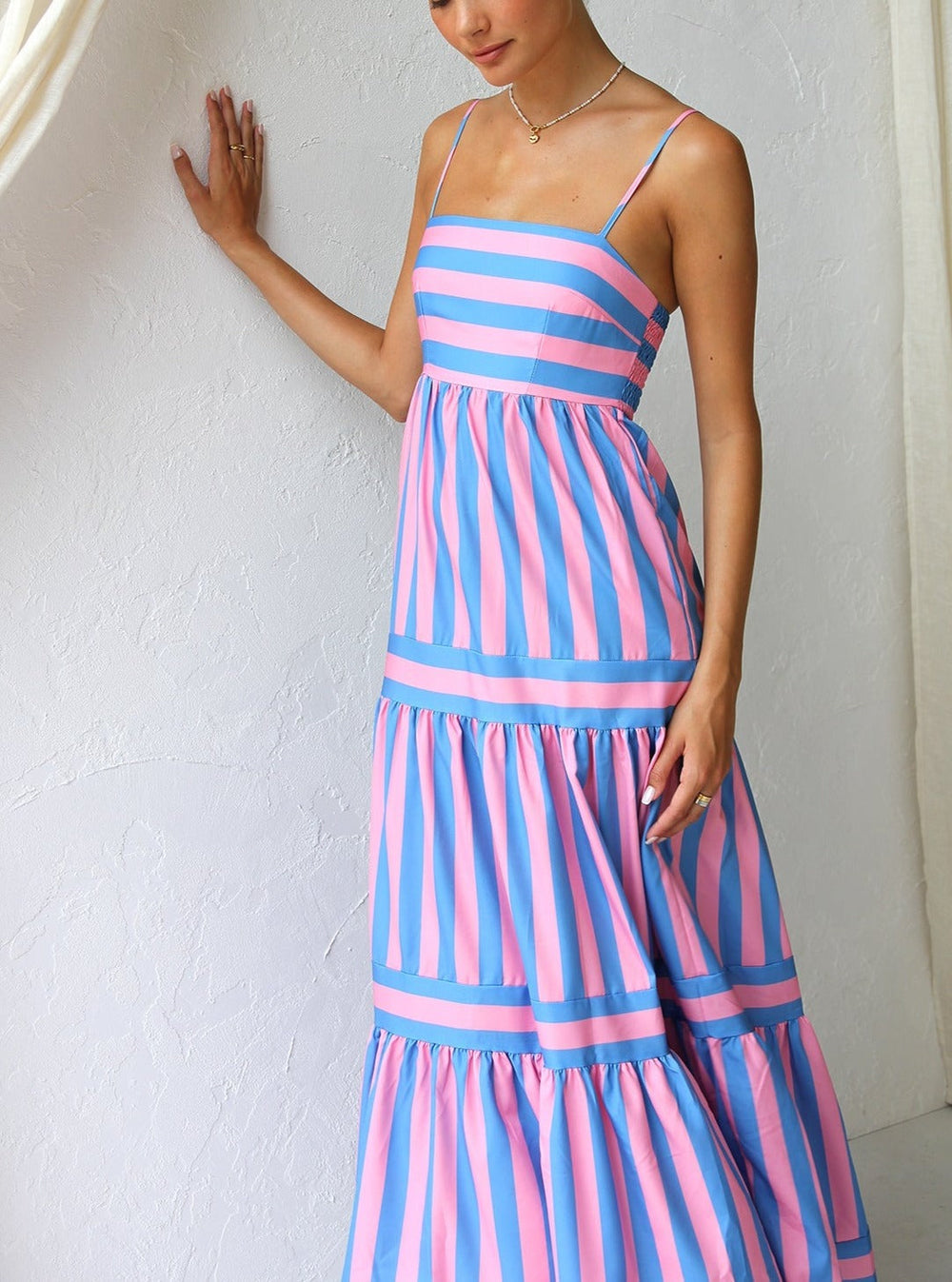 Milly - Elegant Striped Long Dress