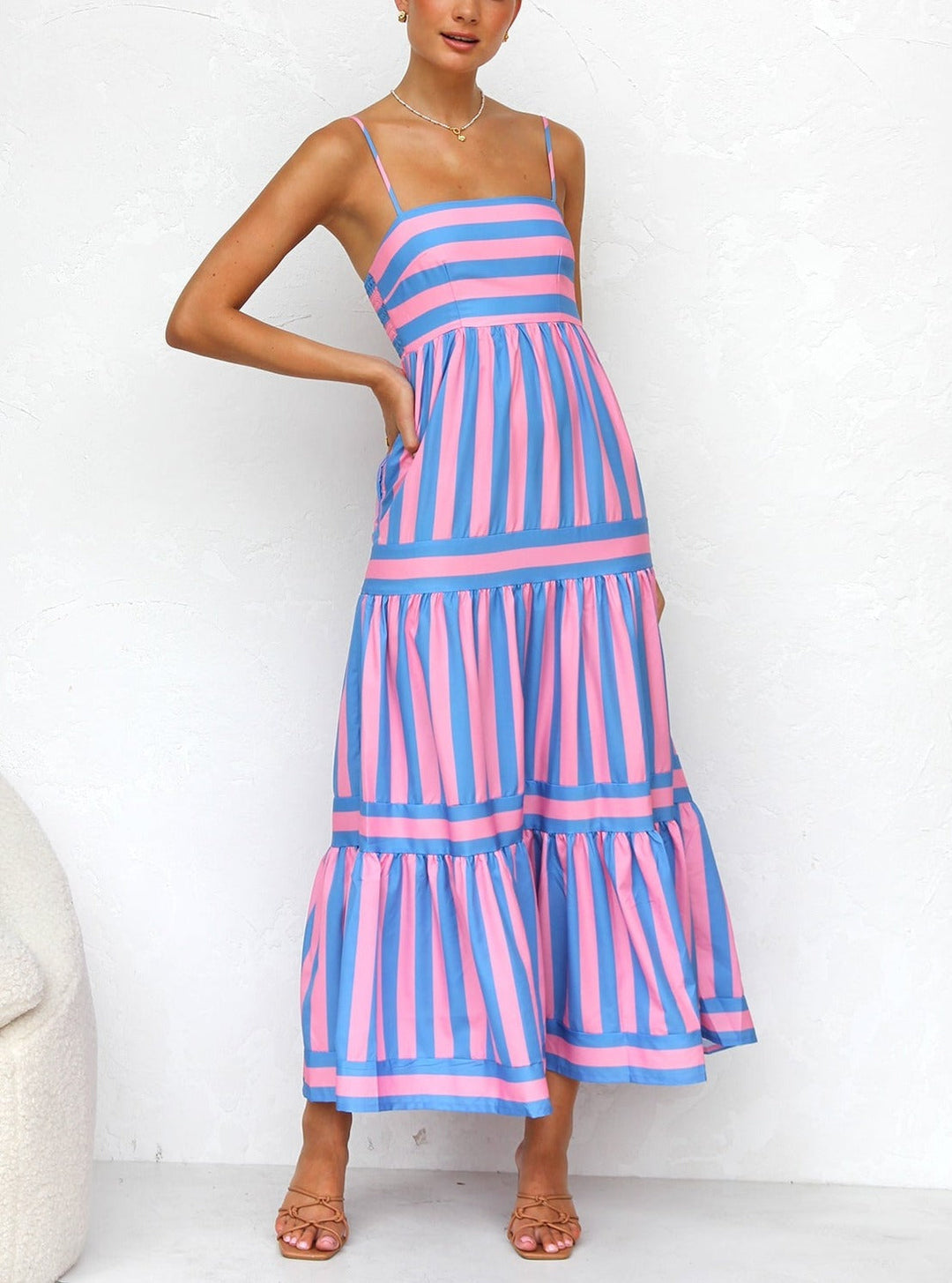 Milly - Elegant Striped Long Dress