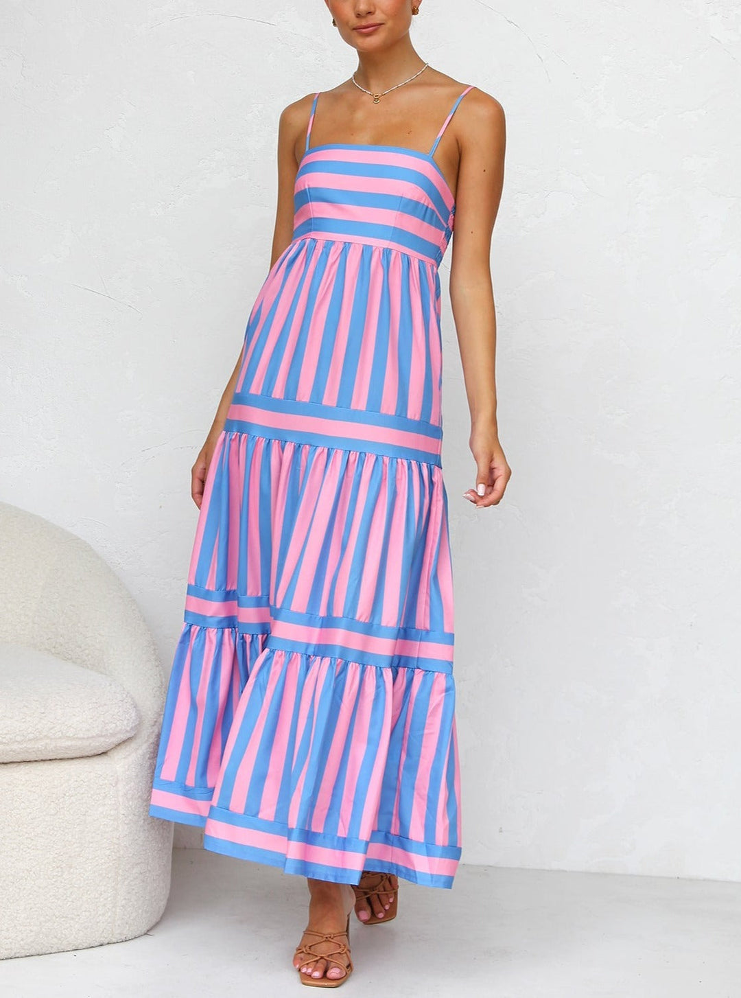 Milly - Elegant Striped Long Dress