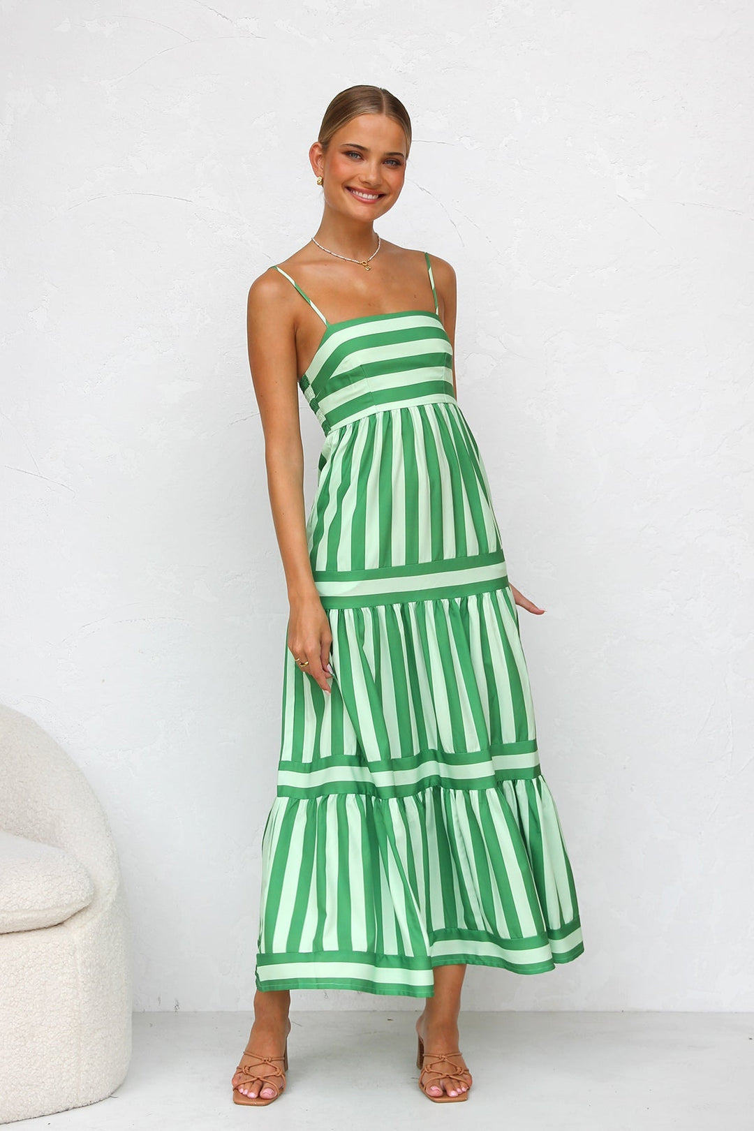 Milly - Elegant Striped Long Dress