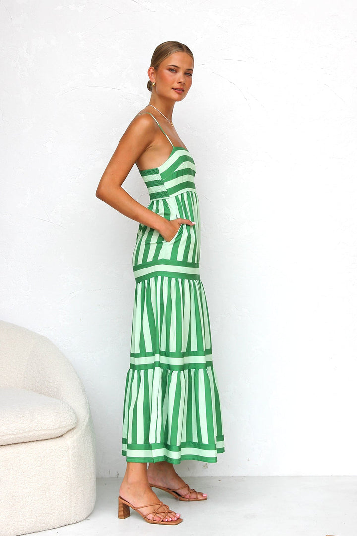 Milly - Elegant Striped Long Dress