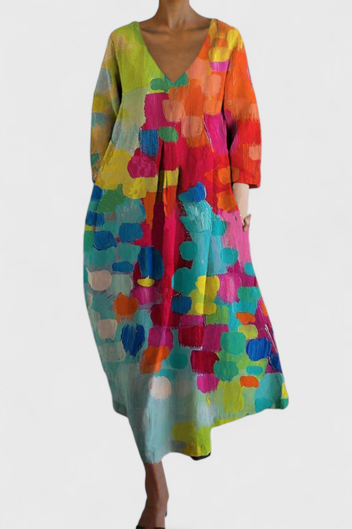 Harper – Colorful V-Neck Dress