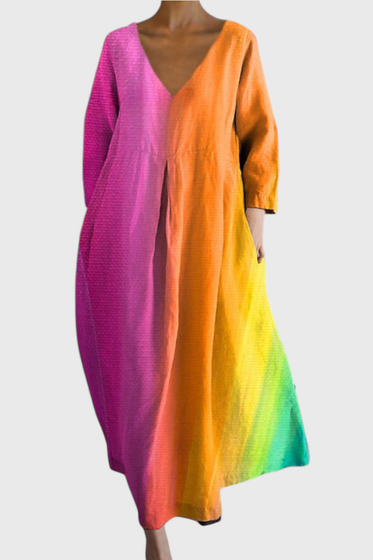 Harper – Colorful V-Neck Dress