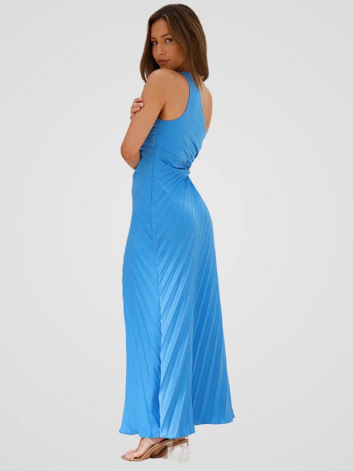 AURORA ONE SHOULDER PLISSEE DRESS
