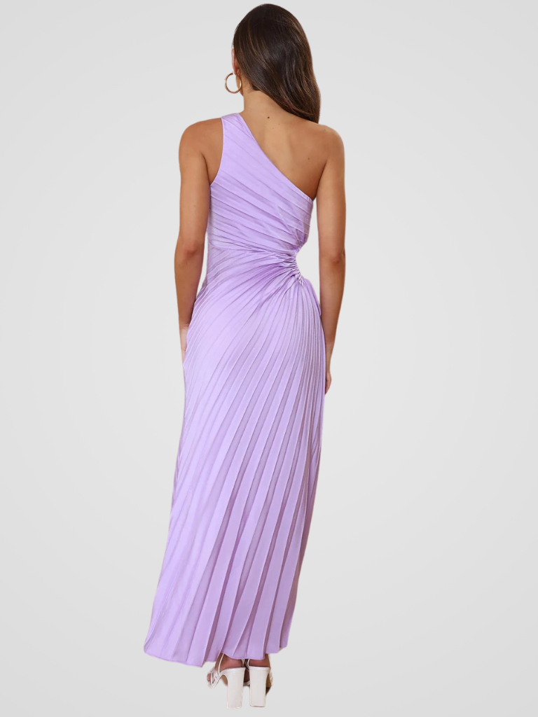 AURORA ONE SHOULDER PLISSEE DRESS