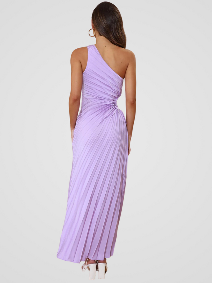AURORA ONE SHOULDER PLISSEE DRESS