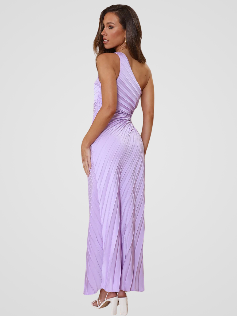 AURORA ONE SHOULDER PLISSEE DRESS