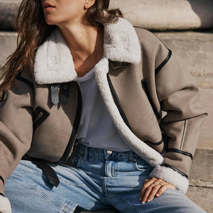 Bellini | Versatile khaki leather jacket