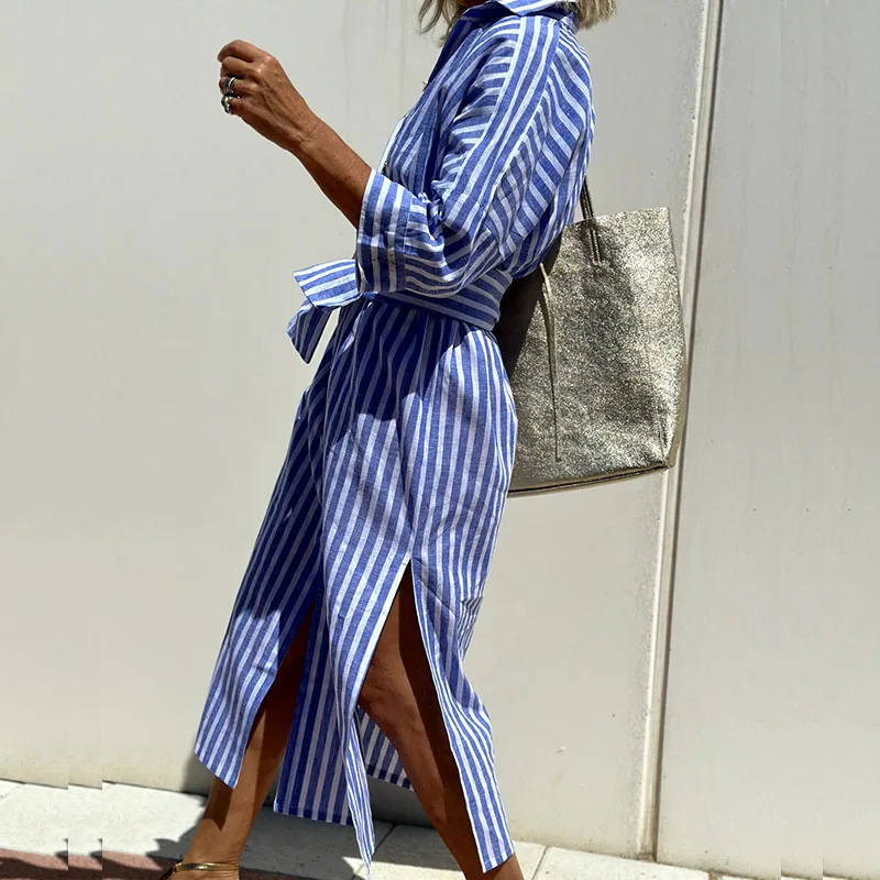 Genova – Striped Shirt Dress