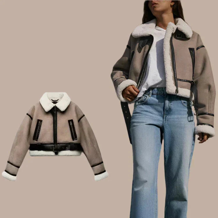 Bellini | Versatile khaki leather jacket