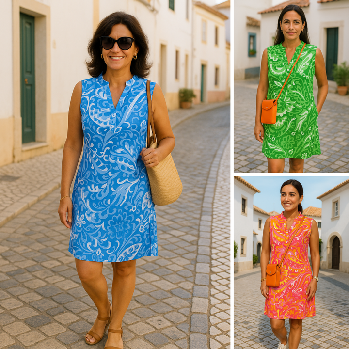 Nina – Colorful V-Neck Dress