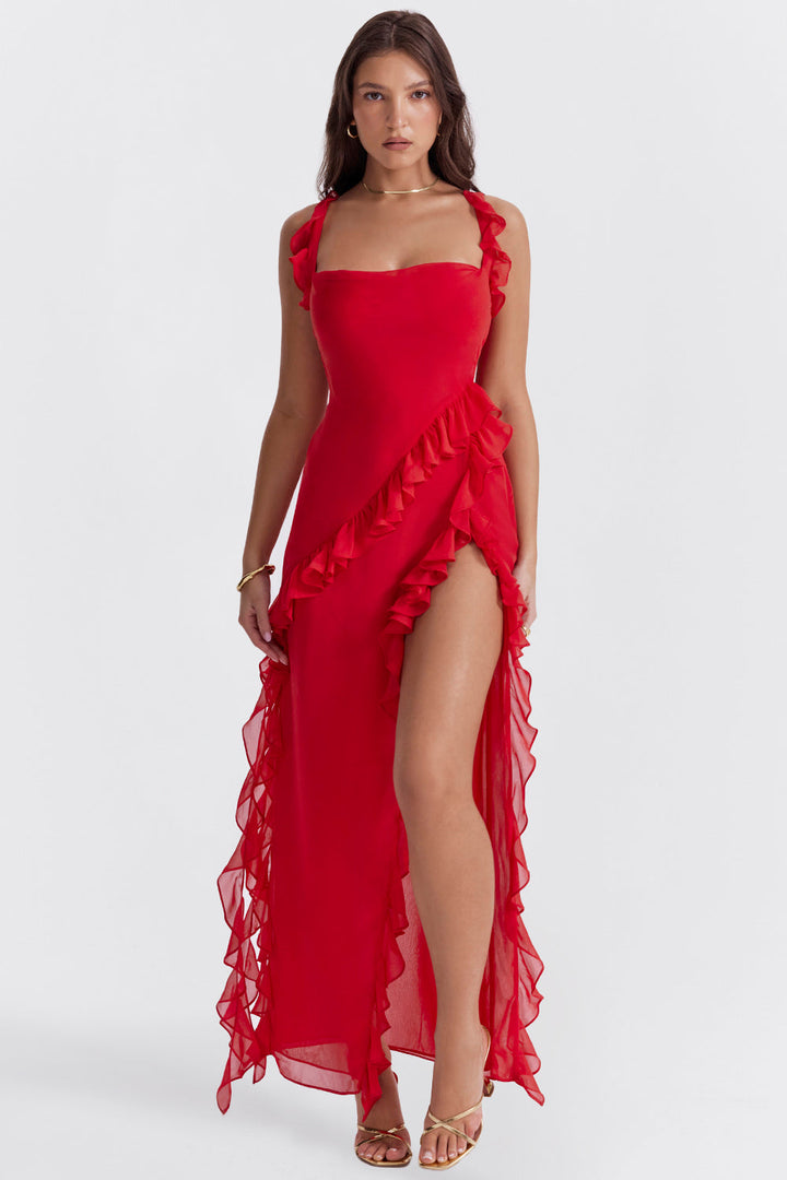 Chloe - Long Dress with Ruffles