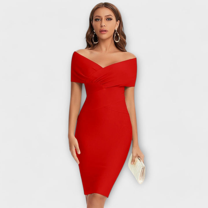 Ophelia - Elegant V-neck Dress