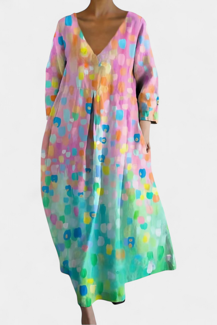 Harper – Colorful V-Neck Dress