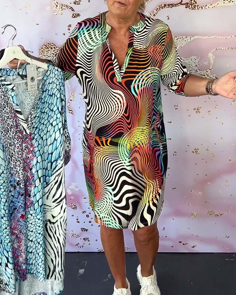 Farah - Colorful V-neck dress