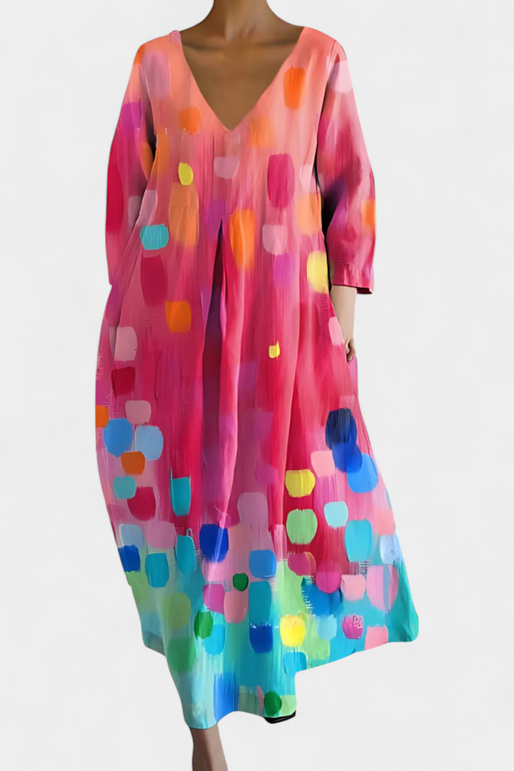 Harper – Colorful V-Neck Dress