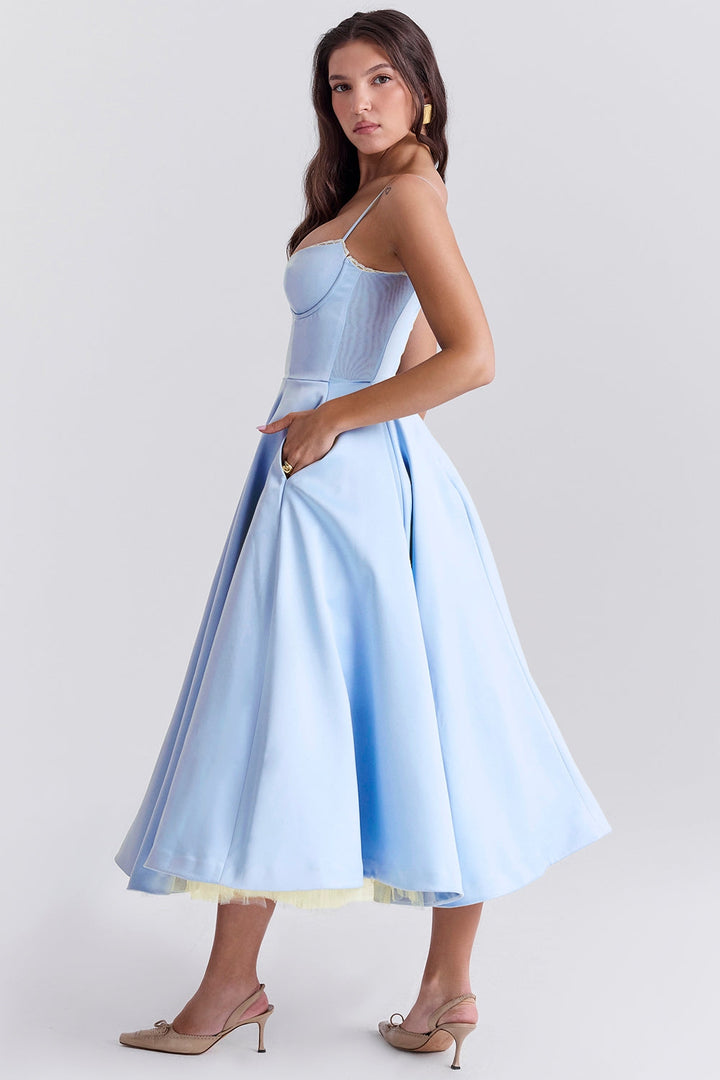 Cynthia - Elegant Tulle Midi Dress