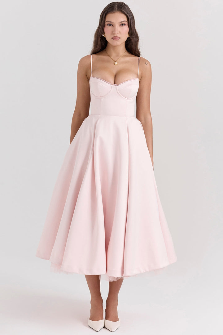 Cynthia - Elegant Tulle Midi Dress