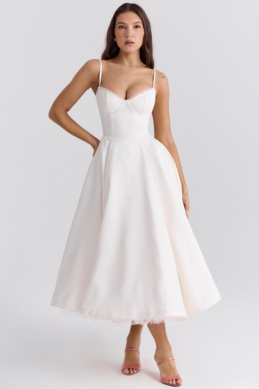 Cynthia - Elegant Tulle Midi Dress