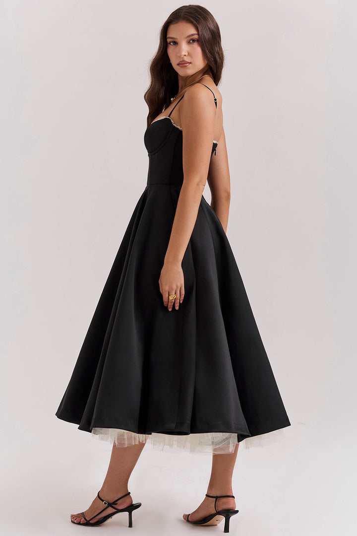 Cynthia - Elegant Tulle Midi Dress