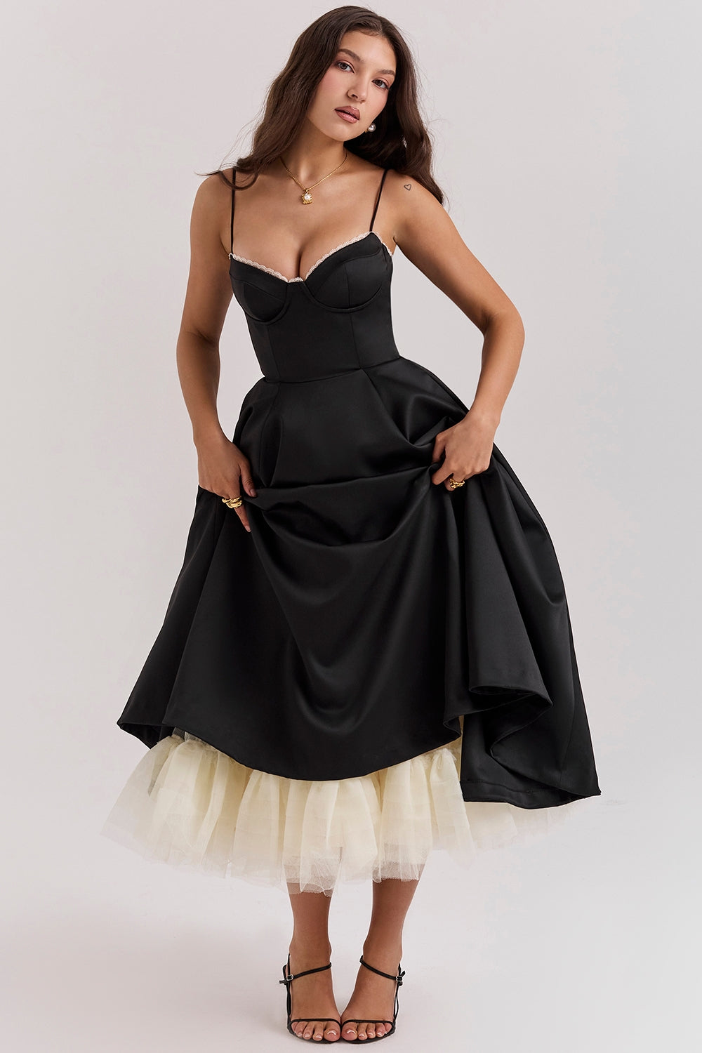 Cynthia - Elegant Tulle Midi Dress