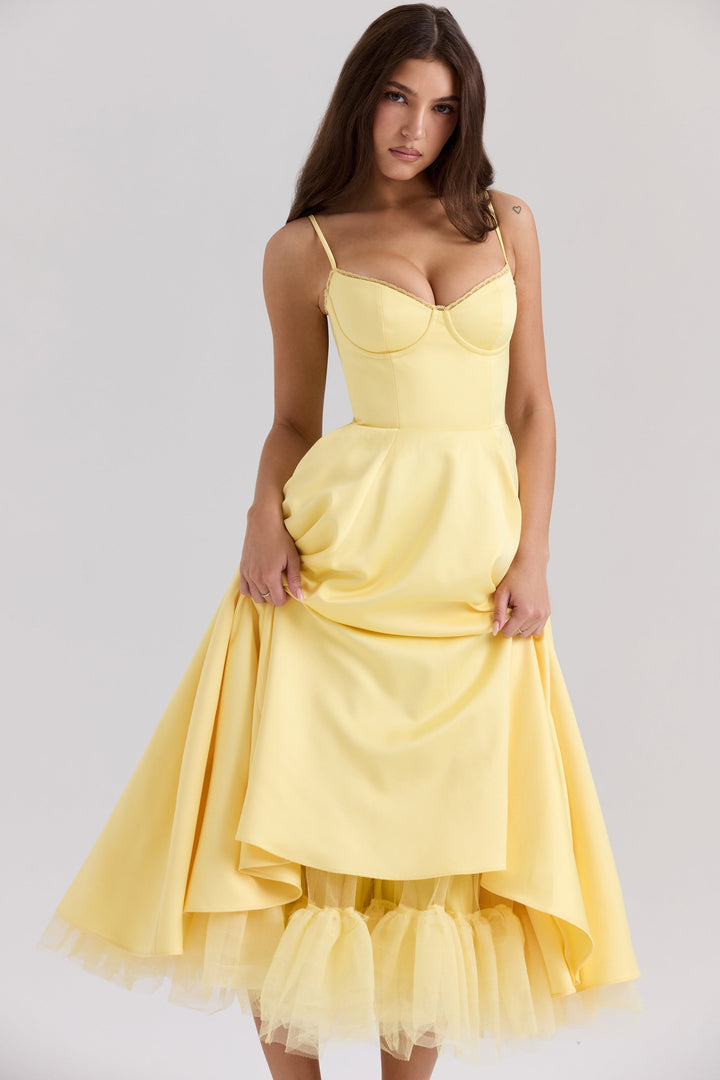 Cynthia - Elegant Tulle Midi Dress