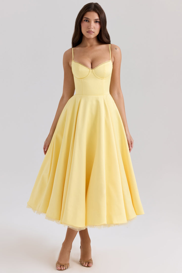 Cynthia - Elegant Tulle Midi Dress